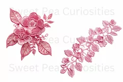 Embroidery, Flowers, Lace, PNG, Clipart, Pink Product Image 3
