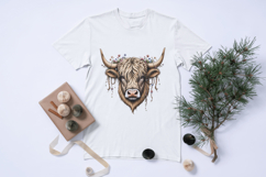 Boho Highland Cow Clipart Product Image 3