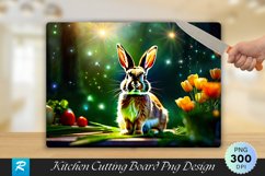 Rabbit Cutting Board Sublimation Design Product Image 1