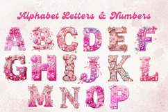 Pink Girly Alphabet Letters &amp; Numbers,Pink Glitter Bow Pack Product Image 3
