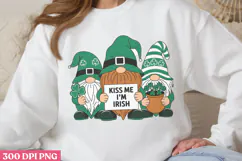 Kiss me, I'm Irish PNG, Gnome St Patricks Day Sublimati Product Image 3