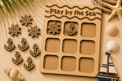 Nautical Tic Tac Toe Laser Cut SVG Product Image 1
