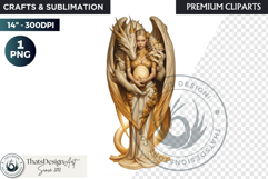 Fantasy Dragon witch clipart, enchantress, dragon egg queen Product Image 1