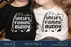 Uncle's Fishing Buddy Onesie,My Uncle Baby Bodysuit T-Shirt Product Image 3