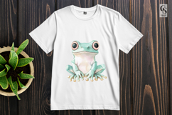 Cute Frog Watercolor Clipart Sublimation PNG Product Image 2