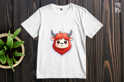 Cute Highland Cow Face Clipart Sublimation PNG Product Image 2