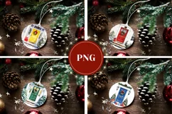 Christmas Door Ornaments, Watercolor Winter Ornament PNG Product Image 3