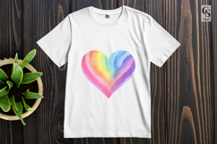 Watercolor Rainbow Heart Clipart Sublimation PNG Product Image 2