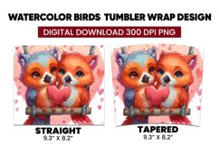 Watercolor Birds Tumbler Warp Design Product Image 3