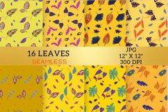 Yellow Leaf Digital Papers Patterns, Leaves, Leafy, Seamless Product Image 3