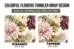 Colorful Flower Tumbler Warp Design Product Image 3