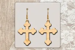 Christian Cross Earrings Laser Cut | Jewerly SVG | SVG Product Image 2
