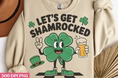 Lets Get Shamrocked PNG, Groovy ST Patricks Sublimation PNG Product Image 3