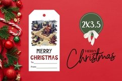 Pixel Art Winter Gift Tag PNG, Christmas Village Gift Tags Product Image 3