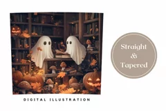 Cartoon Halloween Tumbler Wrap, Cute Ghosts Tumbler PNG Product Image 3