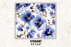 Pansy Flowers Tumbler Wrap | Flower Tumbler Sublimation Product Image 3