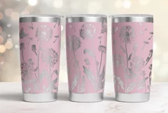 20oz Tumbler laser svg wrap| Floral Dandelions pattern Product Image 3