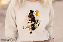 Graduation Brunette Girl PNG Congrats Grad Sticker Bag Product Image 5