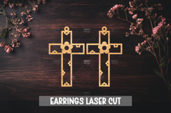 24 Cross Earrings Laser Cut SVG I Christian Cross Earrings Product Image 4