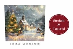 Watercolor Christmas Tumbler PNG, Christmas Tree Tumbler Product Image 3
