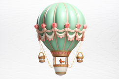 Christmas Hot Air Balloon Sublimation PNG Product Image 3