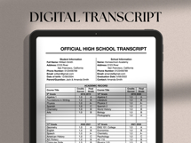 Classic High School Transcript Template, MS Word, docs Product Image 3