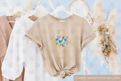 Watercolor Easter Floral Crosses Sublimation PNG Design Product Image 3