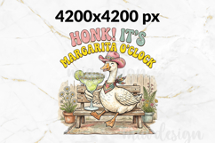 Margarita O'Clock PNG Funny Cowboy Goose Summer Sublimation Product Image 2