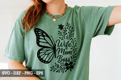 Wife Mom Boss SVG Design - Mother's day SVG Design Product Image 4