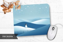 Snowy Landscape with Moonlit Sky Mouse Pad PNG Product Image 1