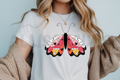 butterfly, pink, hearts, stars, vector, illustration, decorative, whimsical, cute, graphic, design, art, wings, insect, nature, spring, summer, black outline, boho, bohemian, abstract, trendy, modern, doodle, handdrawn, clipart, isolated, digital art, pat