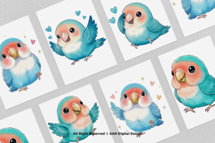 15 Bundle Watercolor Blue Love Bird Cute Kids Flying Wings Product Image 3