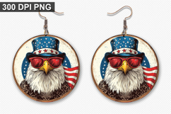 Eagle Earring Sublimation PNG - 4th of July Earring Design Product Image 1