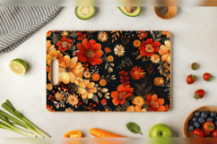 Fall Embroidery Flowers Cutting Boards sublimation Design Product Image 3