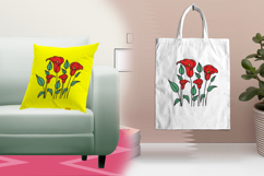 Red Calla Lily Floral Embroidery Design Pattern Product Image 3