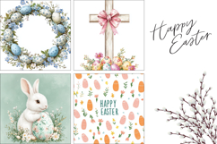 Floral Easter Pillowcase, Easter Wreath Pillow Sublimation Product Image 3