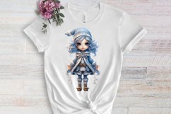 Blue Christmas Watercolor Clipart Sublimation Product Image 3