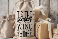 Tis the season to wine SVG, Christmas SVG Product Image 3