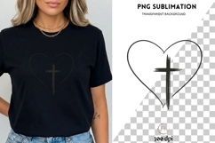 Minimalist Cross Heart PNG | Christian Faith Clipart Product Image 3