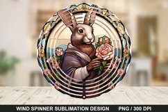 Bunny Stained Glass Wind Spinner, Easter Wind Spinner Design Product Image 1