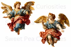 Christmas, Angels, Ephemera, PNG, watercolor, Clipart Product Image 3