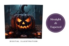 3D Pumpkin Sublimation Design, 3D Halloween Tumbler Wrap Product Image 3
