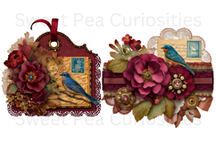 Tags, Flowers, Label, Ephemera, PNG, Junk Journal, clipart Product Image 3