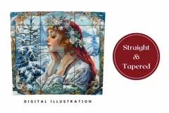Art Christmas Tumbler Template, Winter Forest Tumbler PNG Product Image 3