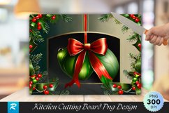 Farmhouse Mistletoe And Bow Rustic Cutting Board PNG Product Image 1