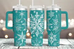 Tumbler laser svg| 40oz Tumbler Christmas Snowflakes wrap Product Image 3