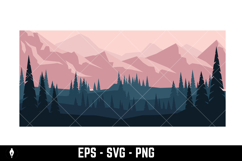 Flat vector landscapes featuring blue mountain Product Image 3