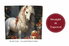 Christmas Horse Tumbler Wrap, Christmas Sublimation Designs Product Image 3