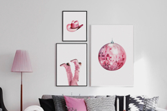 Pink Cowgirl Boots Set of 3 Prints Product Image 3