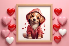 Cute Valentine Dog Clipart, Valentines Day Dog Clipart Product Image 3